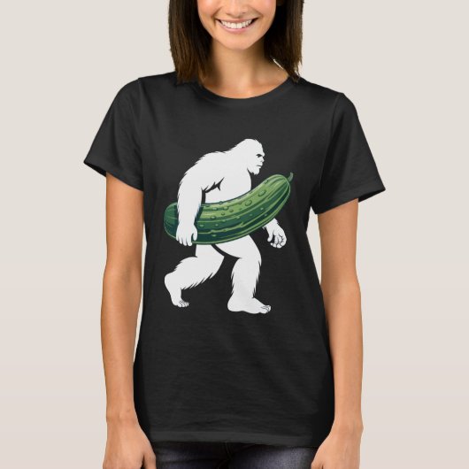 Bigfoot with Cucumber for Adventurous Campers and Tシャツ (正面)