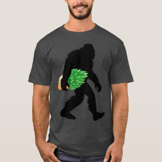 Bigfoot With Succulent Sasquatch Cactus Plant Tシャツ