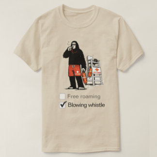 Bigfoot works as a lifeguard T-Shirt Tシャツ