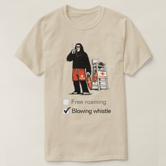 Bigfoot works as a lifeguard T-Shirt Tシャツ (デザイン正面)