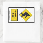 Bigfoot Xing （白）ステッカー 長方形シール (バッグ)