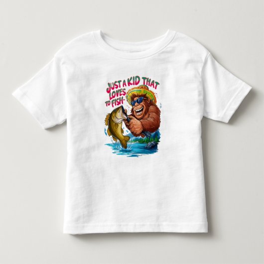 Bigfoots魚が大好きな子供 トドラーTシャツ (正面)