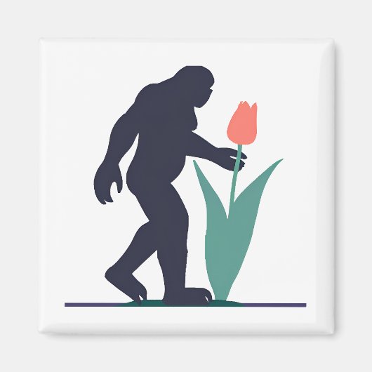 Bigfoot's Easter開花:おもしろいファンタジー磁石 マグネット (正面)