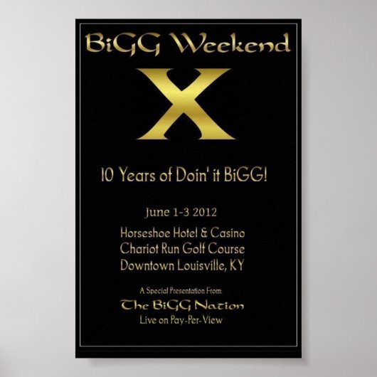 BiGG Weekend X Poster 4"x6" ポスター (正面)