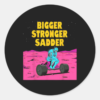 Bigger Stronger Sadder Weightlifting Bodybuilding ラウンドシール
