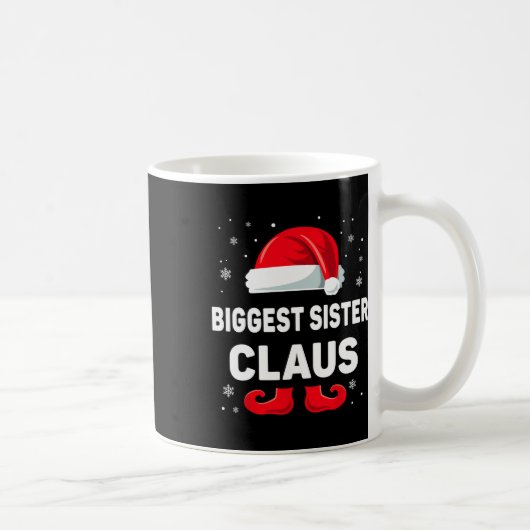 Biggest Sister Claus Christmas Matching Family Gro コーヒーマグカップ (右)