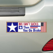 #BigGovernment最低さんじゃ壊れちゃった バンパーステッカー (車上)