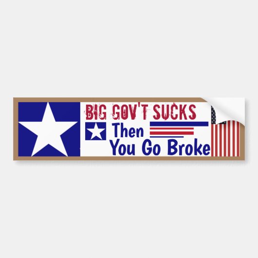 #BigGovernment最低さんじゃ壊れちゃった バンパーステッカー (正面)