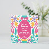 Bightフォークアートフラワーズイースター招待状 招待状 (スタンド正面)