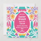 Bightフォークアートフラワーズイースター招待状 招待状 (正面)