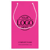 Bightモダン Pink社の企業のビジネスロゴ スモールペーパーバッグ (裏面)