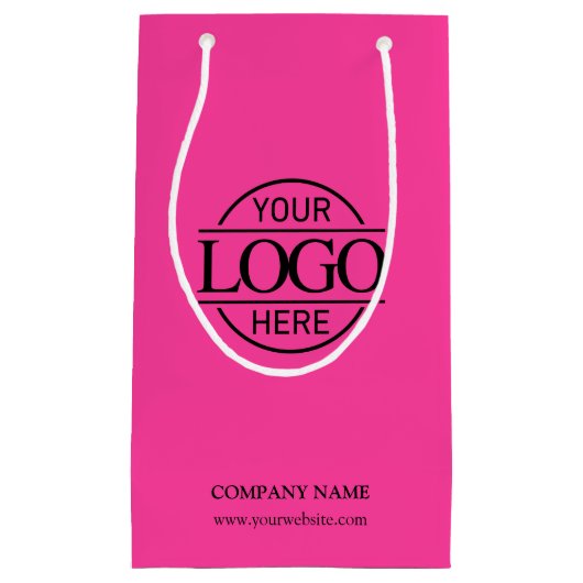 Bightモダン Pink社の企業のビジネスロゴ スモールペーパーバッグ (正面)