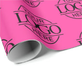 Bight Pink Business Logo Branded Promotional ラッピングペーパー (ロールコーナー)