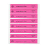 Bight Pink Simple Elegant Branded Business Logo ラップアラウンドラベル (シート)