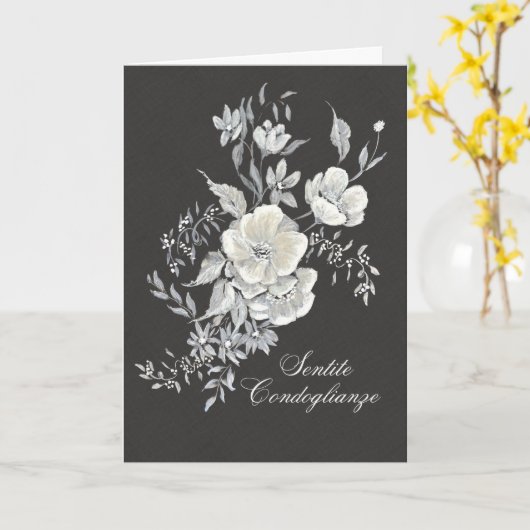 Biglietto di Condoglianze con Anemoni Bianchi カード (黄色い花)