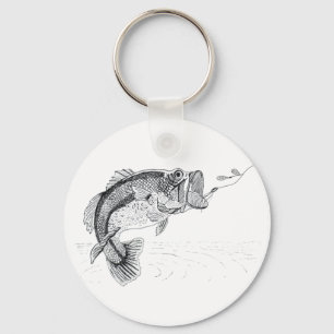 Bigmouth, Largemouth Bass - – ルアーの後の大きな魚 キーホルダー
