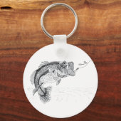 Bigmouth, Largemouth Bass - – ルアーの後の大きな魚 キーホルダー (正面)