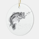 Bigmouth, Largemouth Bass - – ルアーKの後の大きな魚 セラミックオーナメント (左)