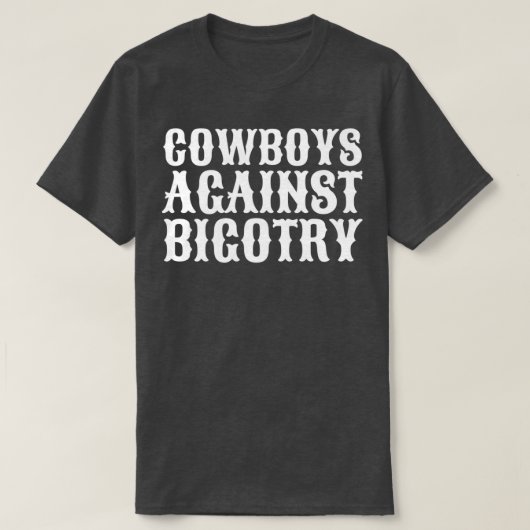 Bigotryの歌詞に対する白いオルヴィルPeckカウボーイズ Tシャツ (デザイン正面)