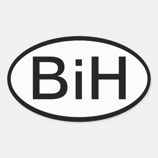 BiH (ボスニア・ヘルツェゴビナ)ステッカー 楕円形シール (正面)