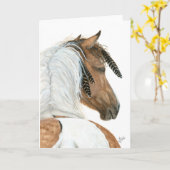 BiHrLeあいさつ威厳のあるきカードで馬にピント カード (黄色い花)