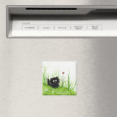 BiHrLeによるファジーブラックキャットラブ マグネット (インサイチュ (食洗機))