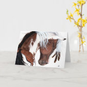 BiHrLeによる雄大なピントペイントホース カード (黄色い花)