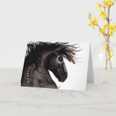 BiHrLeによる雄大なフリースィアン馬 ネイティブアメリカン カード (黄色い花)