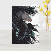 Bihrleによる雄大な馬の芸術 カード (黄色い花)