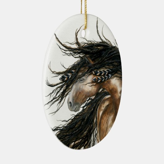 BiHrLeのオーナメントによる威厳のあるなムスタングの馬 セラミックオーナメント (右)