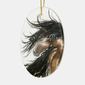 BiHrLeのオーナメントによる威厳のあるなムスタングの馬 セラミックオーナメント (左)