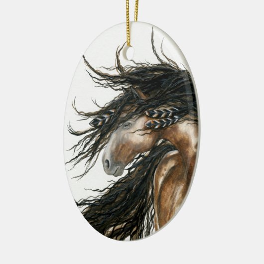 BiHrLeのオーナメントによる威厳のあるなムスタングの馬 セラミックオーナメント (左)