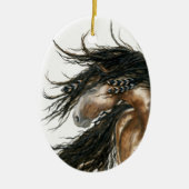 BiHrLeのオーナメントによる威厳のあるなムスタングの馬 セラミックオーナメント (正面)