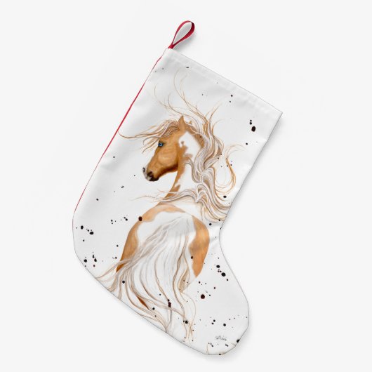 BihrleのクリスマスのストッキングによるPalominoのペンキの子馬 スモールクリスマスストッキング (正面 (吊り時))