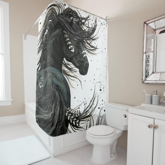 Bihrleのシャワー・カーテンによる威厳のあるな精神の馬 シャワーカーテン (インサイチュ)