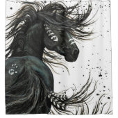 Bihrleのシャワー・カーテンによる威厳のあるな精神の馬 シャワーカーテン (正面)