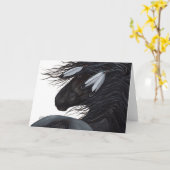 BiHrLeのネイティブアメリカン フェザー ホース カード (黄色い花)