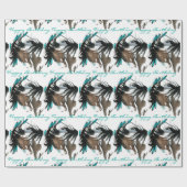 Bihrleの包装紙による誕生日の威厳のあるな馬 ラッピングペーパー (フラット)