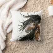 BiHrLeの枕による三色のまだら馬のムスタング クッション (ブランケット)