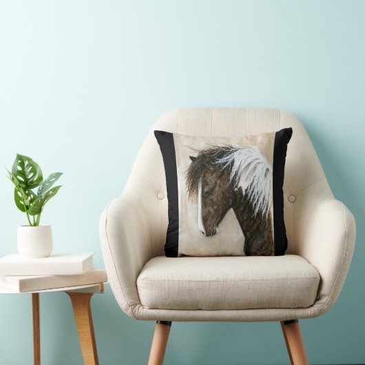 BiHrleの枕による白黒のまだら馬の馬 クッション (椅子)