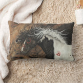 BiHrLeの枕による種馬のまだら馬の馬 ランバークッション (ブランケット)