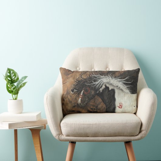 BiHrLeの枕による種馬のまだら馬の馬 ランバークッション (椅子)