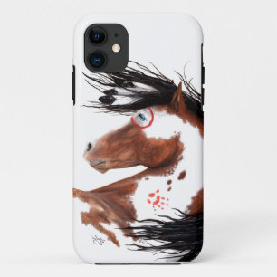 BiHrLeの細胞の場合による威厳のあるなまだら馬のペンキの馬 iPhone 11 ケース