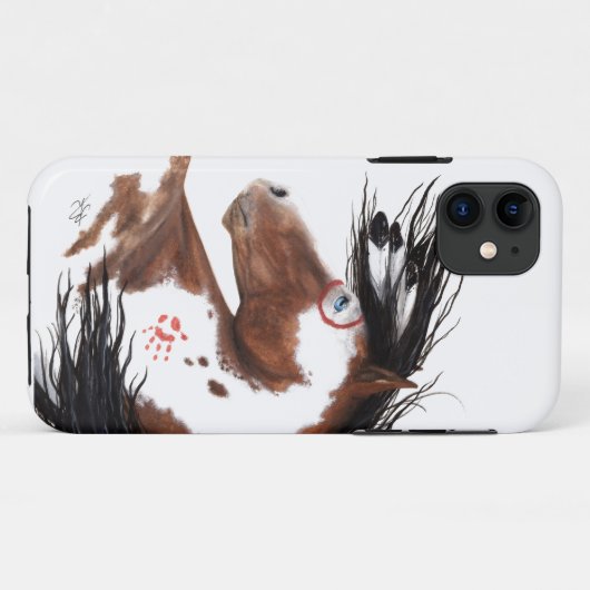 BiHrLeの細胞の場合による威厳のあるなまだら馬のペンキの馬 Case-Mate iPhoneケース (裏面(横))