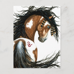 Bihrleの郵便はがきによる威厳のあるなまだら馬のペンキの馬 ポストカード