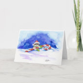 BiHrLeカードによるメリークリスマスのハムスター シーズンカード (正面)