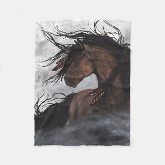 Bihrle毛布による威厳のあるな馬 フリースブランケット (正面)