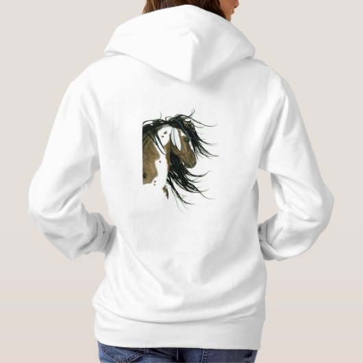 Bihrle著威厳のあるなペンキのまだら馬の芸術のワイシャツの馬 パーカ (裏面)