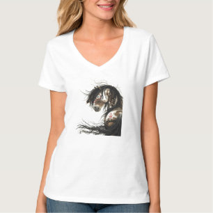 BiHrLe著威厳のあるなムスタングの馬のTシャツ Tシャツ