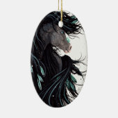 Bihrle著威厳のあるな馬のクリスマスのオーナメント セラミックオーナメント (右)